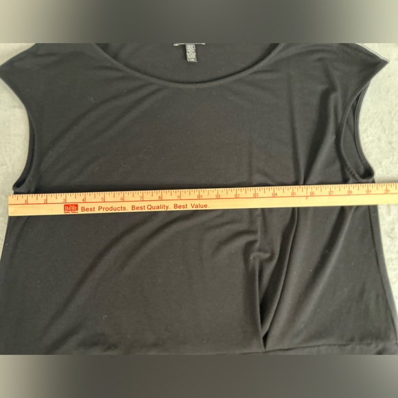 Eileen Fisher Dress Women's Large Black Pin Tuck Cap Sleeve Straight Hem Shift - Picture 4 of 9